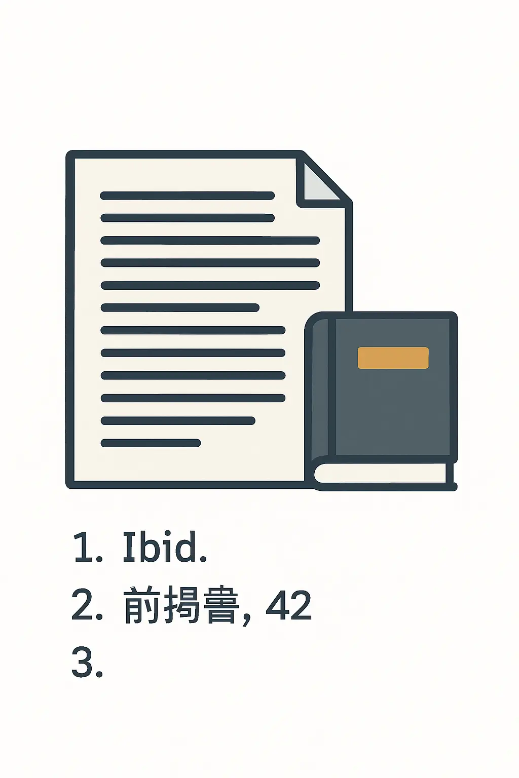 脚注でのibid.・前掲書を使った再出引用の書き方イメージ図