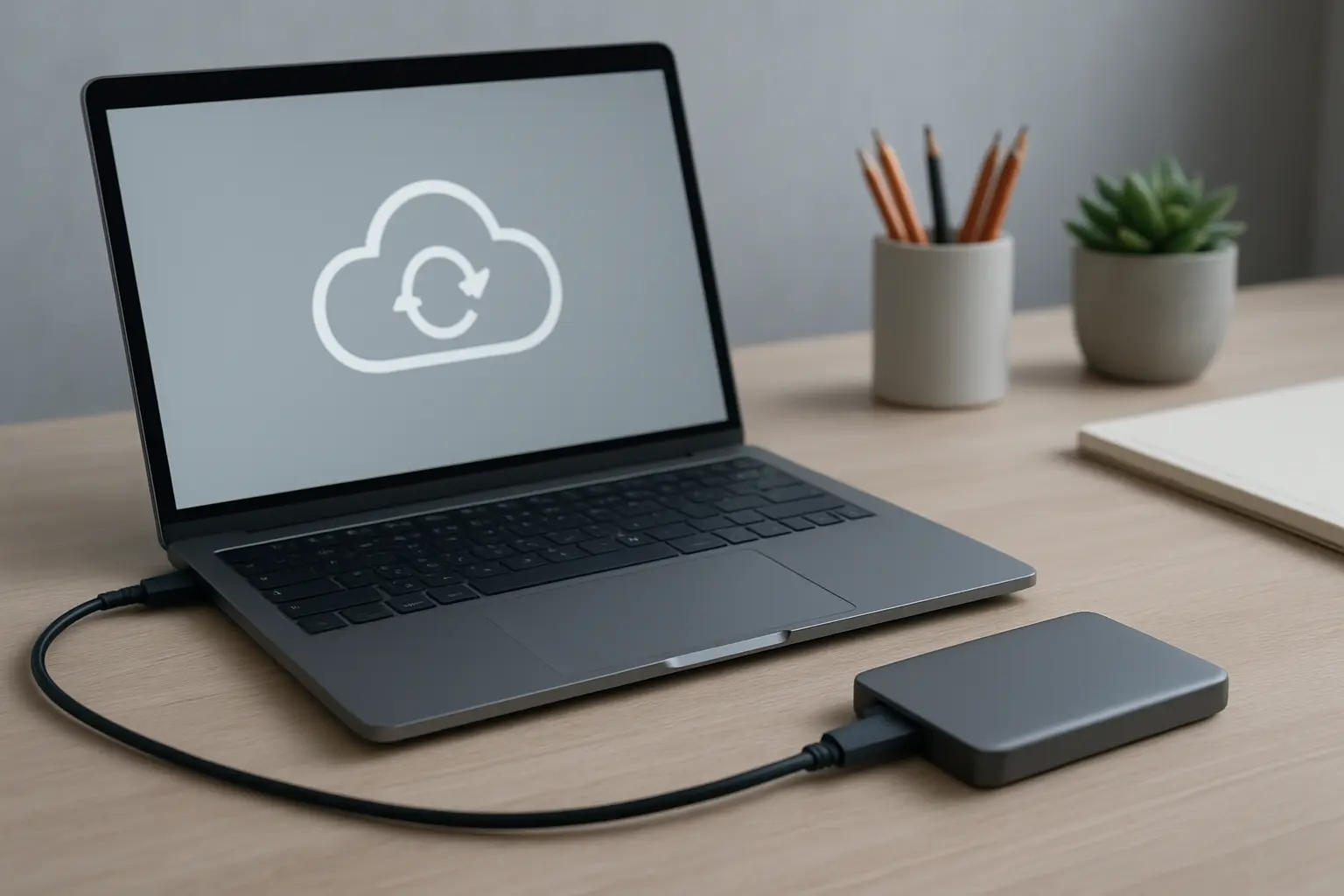 外付けSSDとノートパソコンを使った研究データのバックアップ
