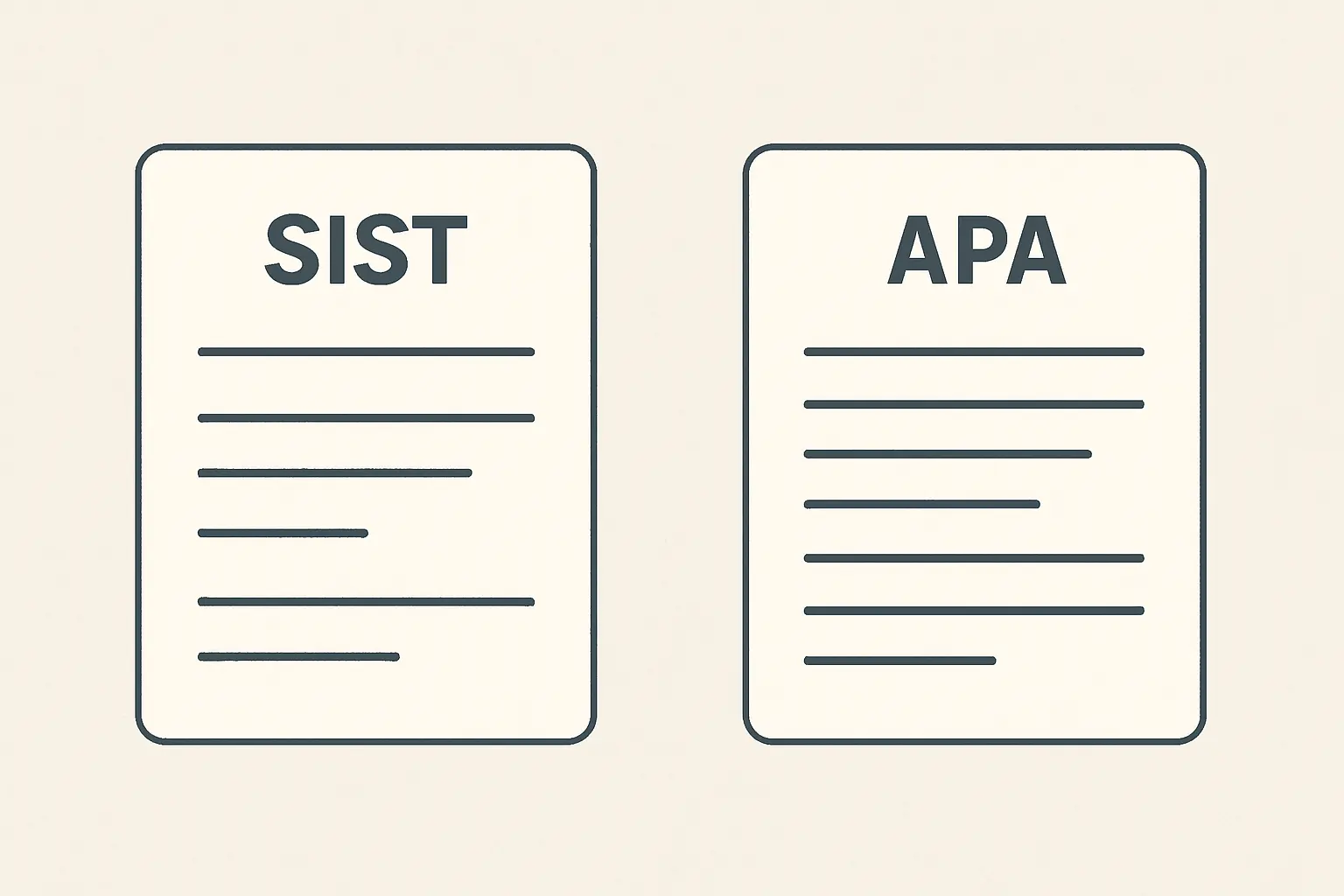 SIST 02とAPAの翻訳書引用書式を比較するイメージ