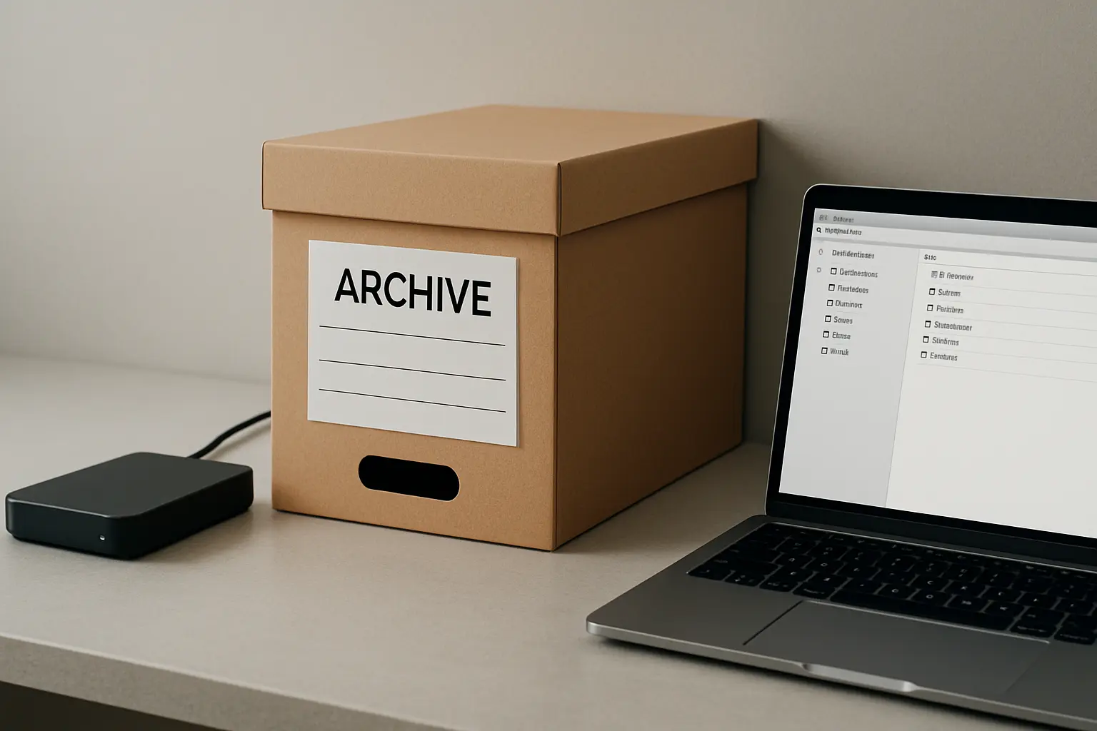 研究データの保存先と保存期間を管理する様子